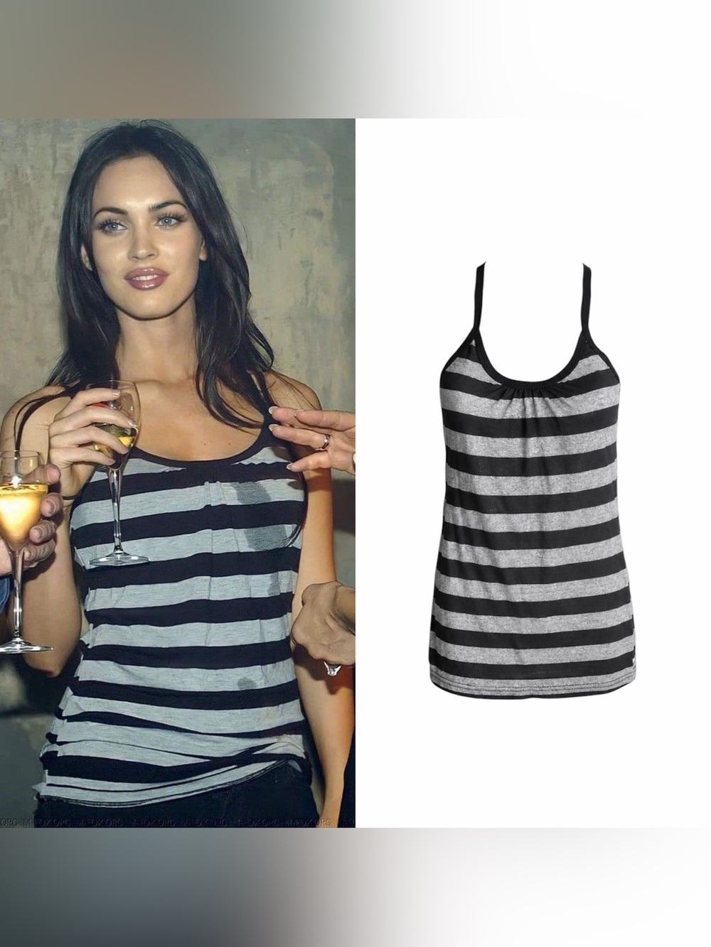 Striped Ruched Tank As Seen On Megan Fox